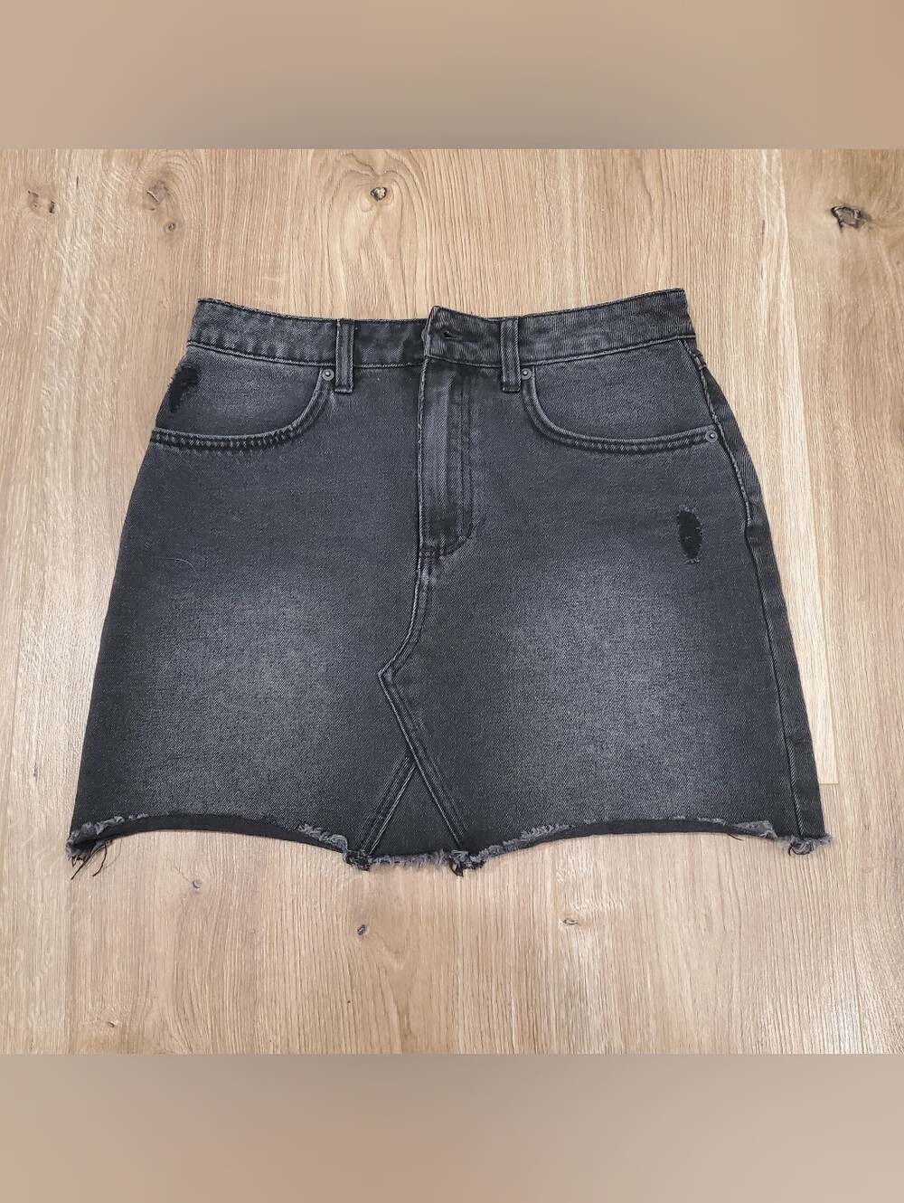 O'Neill Black Washed Denim Mini Skirt